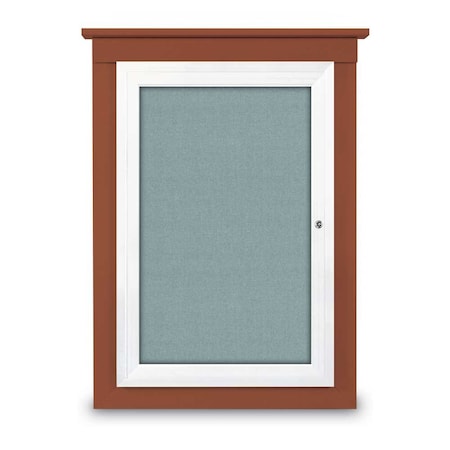 United Visual Products Single Door Enclosed Letterboard, 47"x36 UV1305TB-BRONZE-GREEN